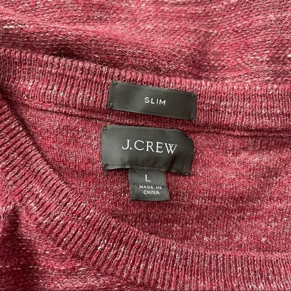 J Crew Men's Slim Fit Red Crew Neck Sweater Size Large - Picture 3 of 4